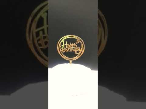 Golden 1 pc birthday acrylic cake topper, packaging type: pa...