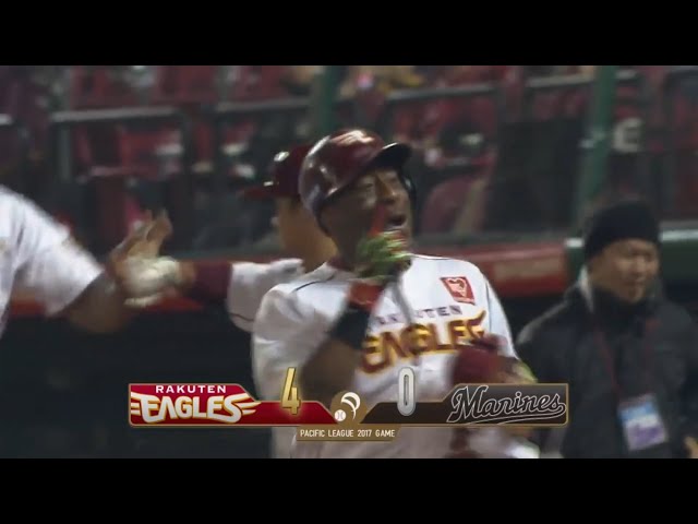 【3回裏】オマタセシタワヨ!! イーグルス・ウィーラー 今季第1号となる2ランホームラン!! 2017/4/26 E-M