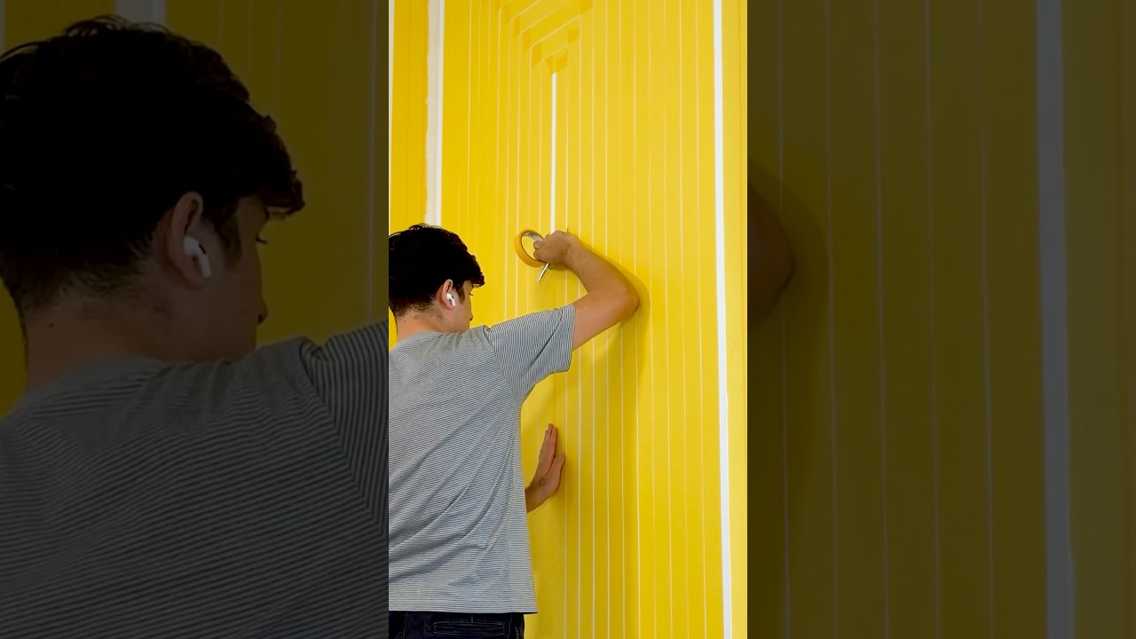 Close Up Details of a Geometric Mural #tapeart #processart