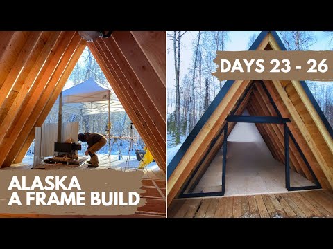 Building an Off Grid A-Frame Cabin in Alaska - TIMELAPSE - Episode 3