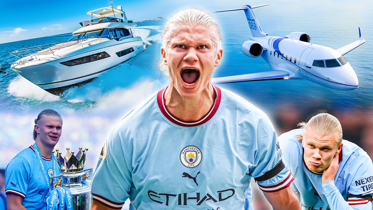Essa é a vida luxuosa de Erling Haaland, o maior jogador do Manchester City (mansões, fortuna..)