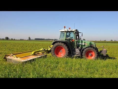 Fendt 714 & Claas Disco 3500c - Loonw. Kevin Plasschaert - gras maaien