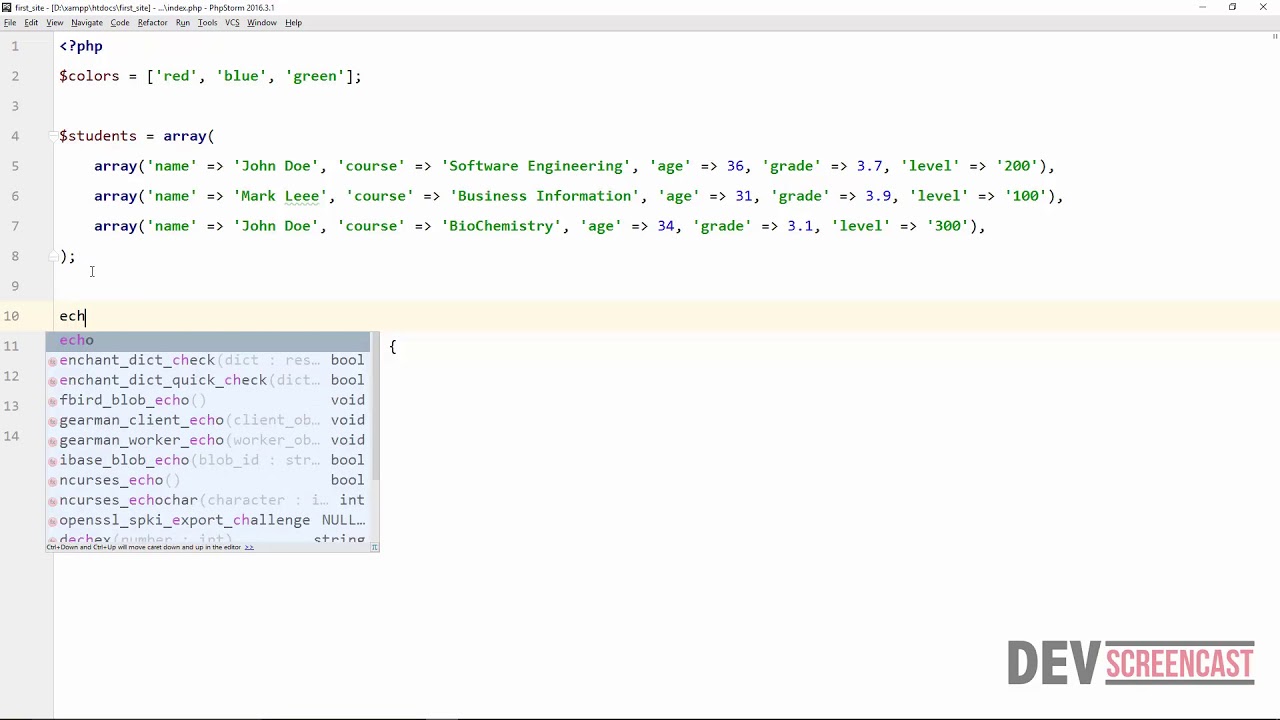 Working with Arrays in PHP
