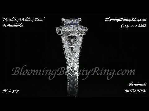 Diamond Go Round Halo Split Shank Engagement Ring – BBR567