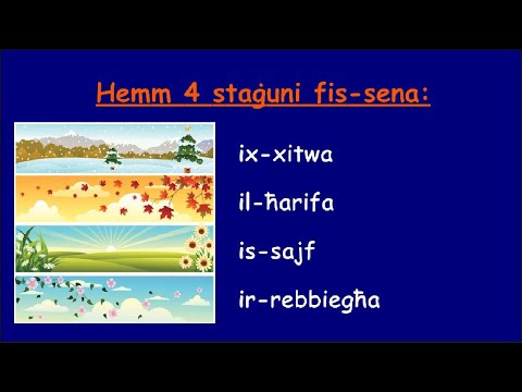 Nitgħallmu l-Malti - Learning Maltese; L-istaġuni (vokabularju) - The seasons (vocabulary)