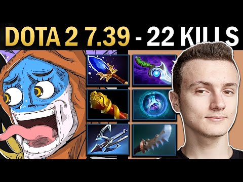 Slark Gameplay Miracle with 22 Kills and Diffusal - Dota 2 7.39