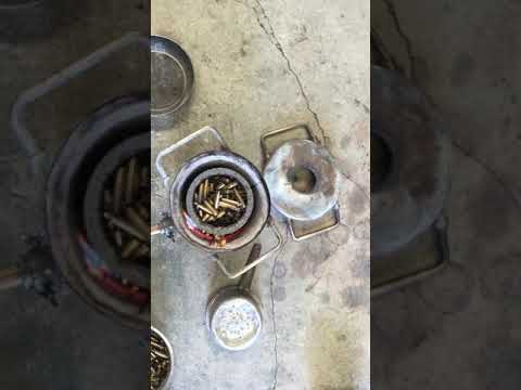 Melting down 6 pounds of brass bullet casings, into one 5 pound pure brass bar