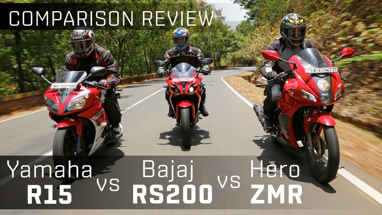 Bajaj Pulsar RS200 vs Yamaha R15 vs Hero Karizma ZMR :: Bike Comparison Video :: ZigWheels