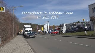 preview picture of video 'Fahrradbörse im Autohaus Güde in Wolfhagen am 28 2.2015 in 4K von tubehorst1'