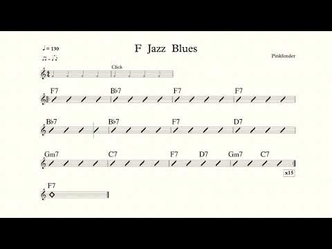 F Jazz Blues Backing Track For Drum bpm 130