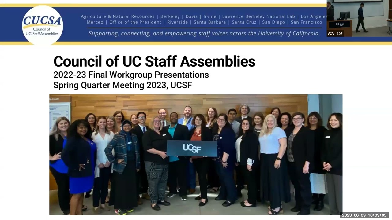 CUCSA Final Workgroup Presentations, June 9, 2023