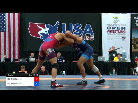 2018 Marine Corps US Open/UWW Junior Freestyle 79 Semis - Beau Breske (Nebr) Vs. Aaron Brooks (TMW