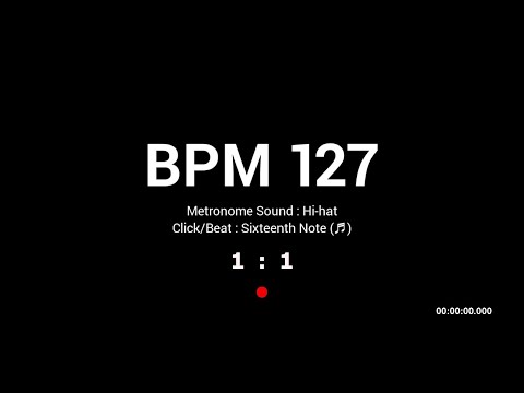Metronome BPM 127 / Hi-hat / 16th (Half-opened)