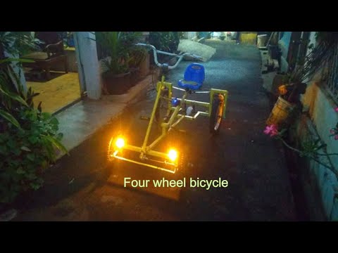Four wheel bicycle make by diy, using differential gear