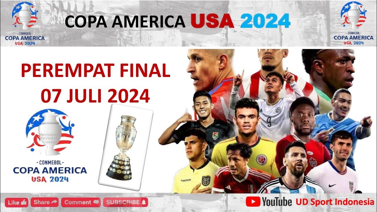 jadwal live perempat final COPA AMERICA 2024, BRASIL VS URUGUAY, KOLOMBIA VS PANAM @CopaAmerica