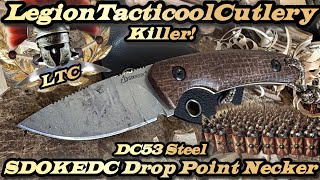 SDOKEDC Drop Point Neck Knife in DC53 Steel