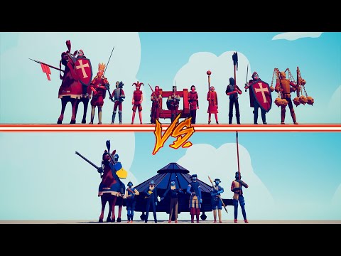 RENAISSANCE TEAM vs MEDIEVAL TEAM With Damage Indicator - Totally Accurate Battle Simulator | TABS
