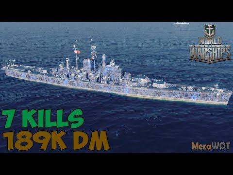 World of WarShips | Des Moines | 7 KILLS | 189K Damage - Replay Gameplay 1080p 60 fps
