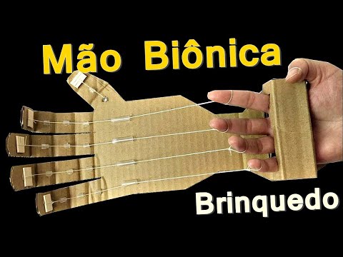 como fazer uma mão robótica - biônica de papelão brinquedo incrivel