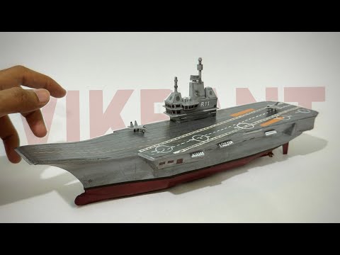 INS VIKRANT - Making realistic aircraft carrier using cardboard 