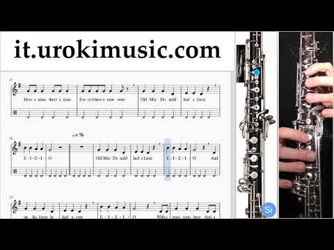 Corso di Oboe Old MacDonald - Had a Farm Tablature Tab Parte#2 um-b276
