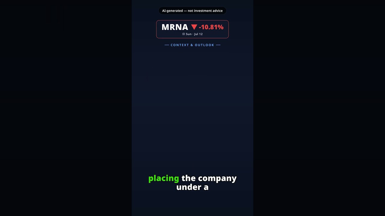 Why Is Moderna Stock Plummeting Today? MRNA -10.81% (Jul 12) — Flu Vaccine Decision