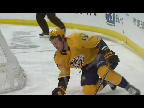 Ryan Johansen misses hit on Neal Pionk