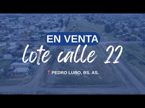 Lote en venta sobre calle 22, Pedro Luro, Bs. As.