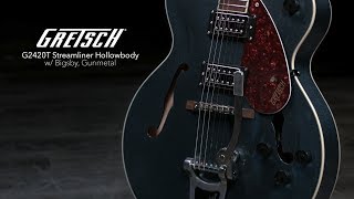 Video thumbnail for Gretsch G2420T Streamliner Hollowbody w/ Bigsby, Gunmetal | Gear4music demo by Gear4music Guitars