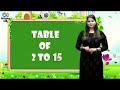 Table of 2 to 15 | Multipplication Table 2 to 15 | Elearning studio