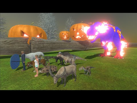 Escape from Halloween Superman T-Rex - Animal Revolt Battle Simulator