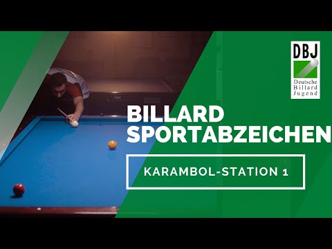 DBJ Billard Sportabzeichen | Karambol Station 1 - Einfache Karambolage | Ali Ibraimov