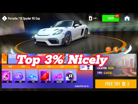 Porsche 718 Spyder RS Cup in Dubai [Top 3%] Asphalt 8 