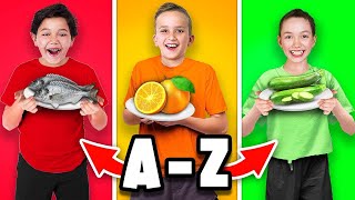 ALPHABET FOOD CHALLENGE! EATING from A to Z -