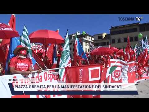 2021-06-26 FIRENZE - PIAZZA GREMITA PER LA MANIFESTAZIONE DEI SINDACATI