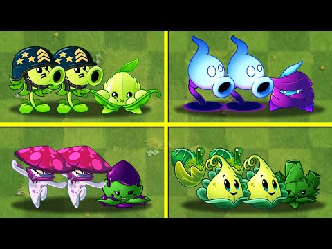 Best 16 Team Pea vs Shadow vs Pult vs Poison - Who Will Win? - Pvz 2 Team Plants