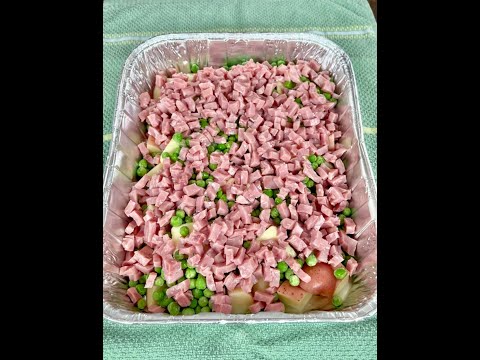 Dump and Bake Ham and Potato Dinner | Easy Cheesy Casserole Recipe