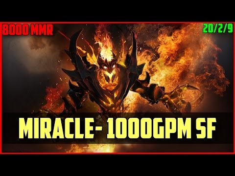 Miracle- 8000MMR Shadow Fiend 1000GPM ranked DOTA 2 gameplay