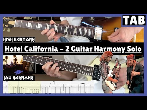Hotel California - The Eagles (Guitar Harmony Solo with TAB) | Lesson | Tutorial | How To Play 🦅