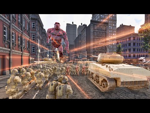 KING KONG CITY ATTACK vs MODERN US ARMY ARSENAL | Battle Simulator 2