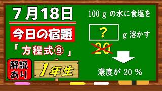 美しい別解求む！【数学】【解説あり】【毎日の習慣に】確実に力がつく良問｜【中学１年】方程式⑨