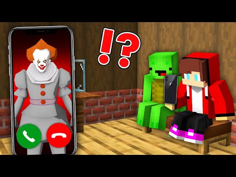 JayJay & Mikey - Minecraft - Scary Pennywise Calls JJ and Mikey at Night ? - Minecraft Maizen