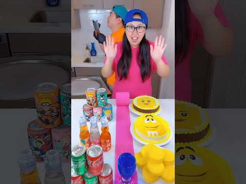 Popular drinks vs yellow cakes ice cream challenge!🍨#lego #popular #funny by Ethan Funny Family