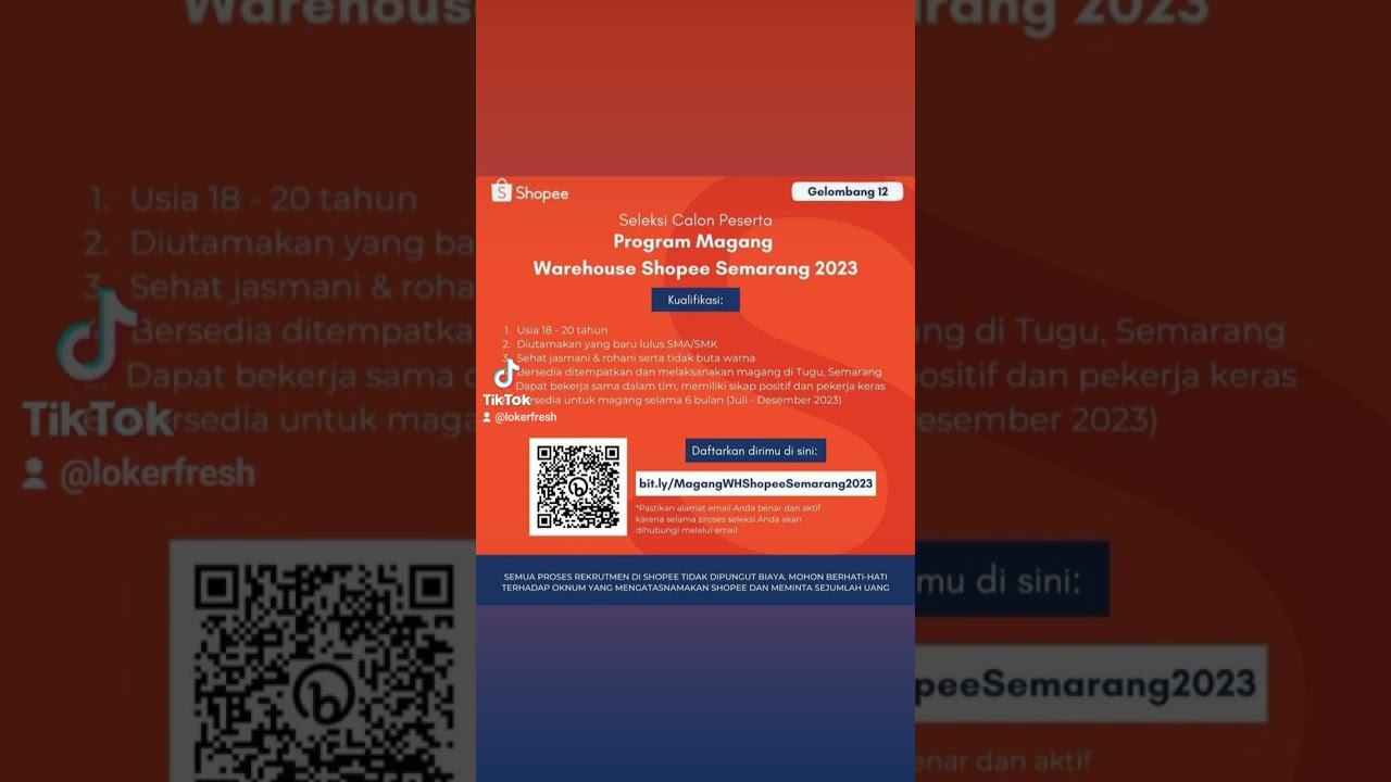 Lowongan Program Magang Warehouse Shopee - Semarang