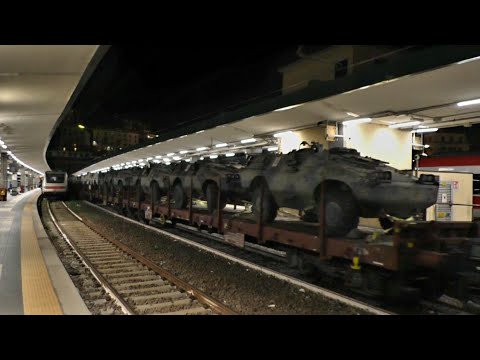TRENO MILITARE! Trasporto mezzi militari in transito a Genova Principe!