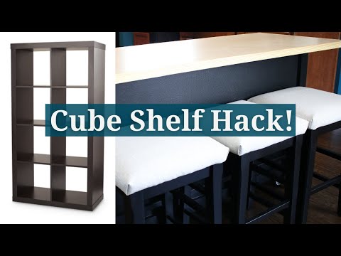 BEST Cube Shelf Makeover EVER | Easy Kitchen Island on Wheels