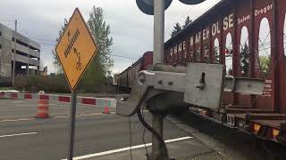 Willamette & Pacific with Portland & Western Freight Train at Scholls Ferry