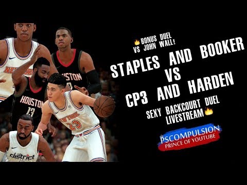 NBA 2K18 PS4 KNICKS MYGM - STAPLES & BOOKER VS CP3 & HARDEN BACKCOURT DUEL LIVESTREAM!!! (EP.42)