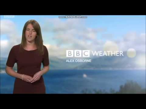 Alex Osbourne weather presenter from BBC Spotlight in a brown dress