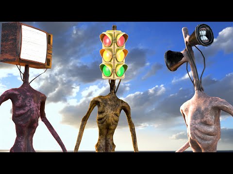 Siren Head VS Traffic Head VS TV Head | Epic Battle!